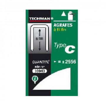 Agrafe fil fin type C-6mm