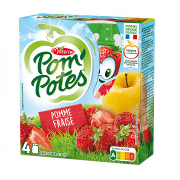 Compote pomme fraise 4x90g