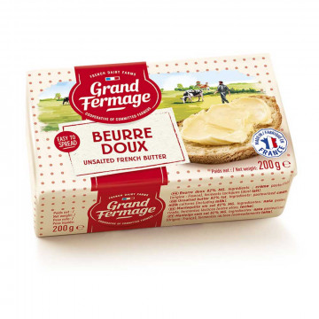 Beurre doux plaquette 200g