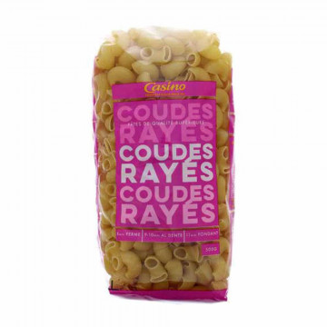 Pâtes coudes rayés 500g