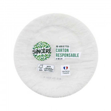 50 Assiettes Carton blanc...