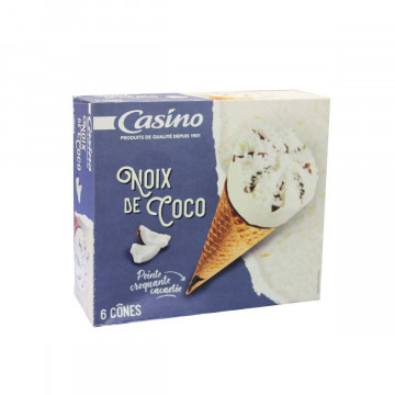6 Glaces en cornet coco 411g