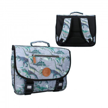 Cartable Dinosaure gris 38cm