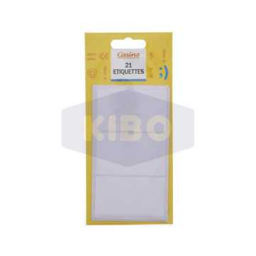 21 Etiquettes blanches 38x63mm