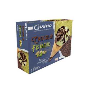 6 Glaces en cornet chocolat...