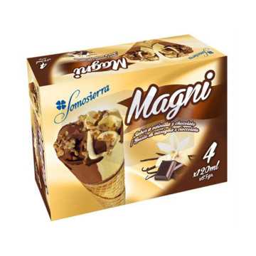 4 Glaces en cornet vanille...