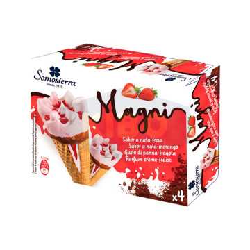 4 Glaces en cornet crème...