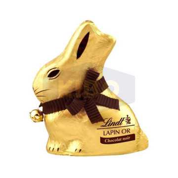 Lapin en chocolat noir Or 100g